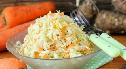 Salad made of sauerkraut and artichoke from Jerusalem